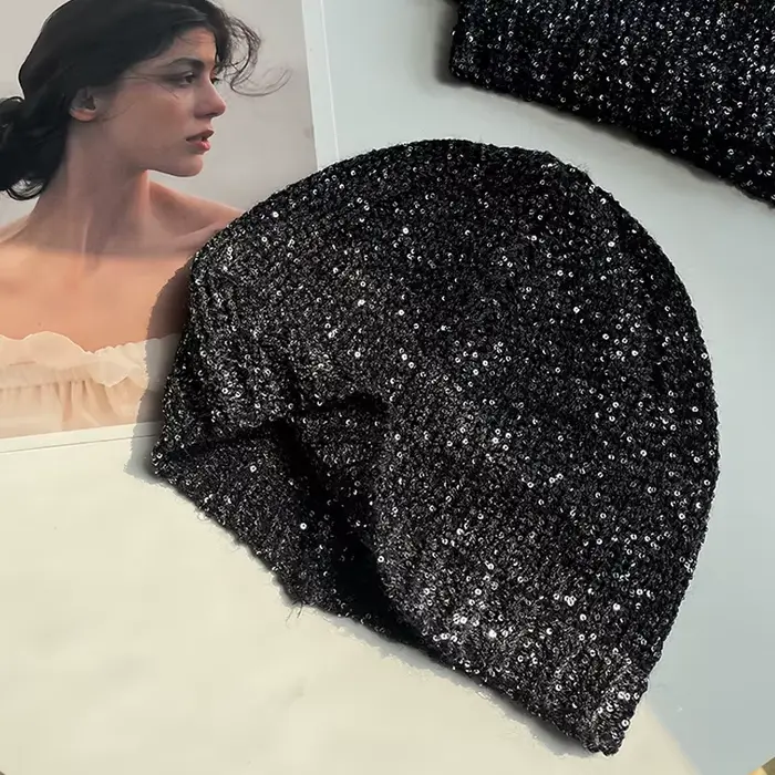Bonnet à paillettes coréennes pour femmes