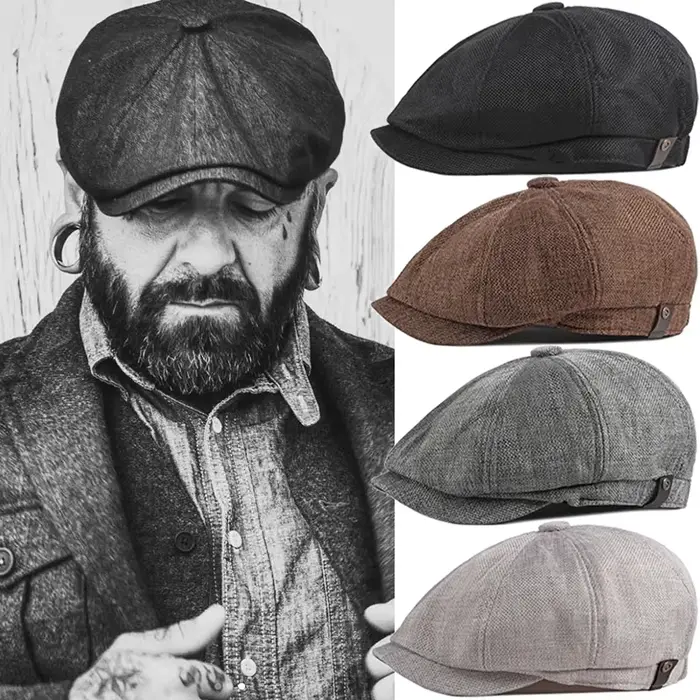 Casquettes rétro hommes chapeaux octogonaux peintre britannique