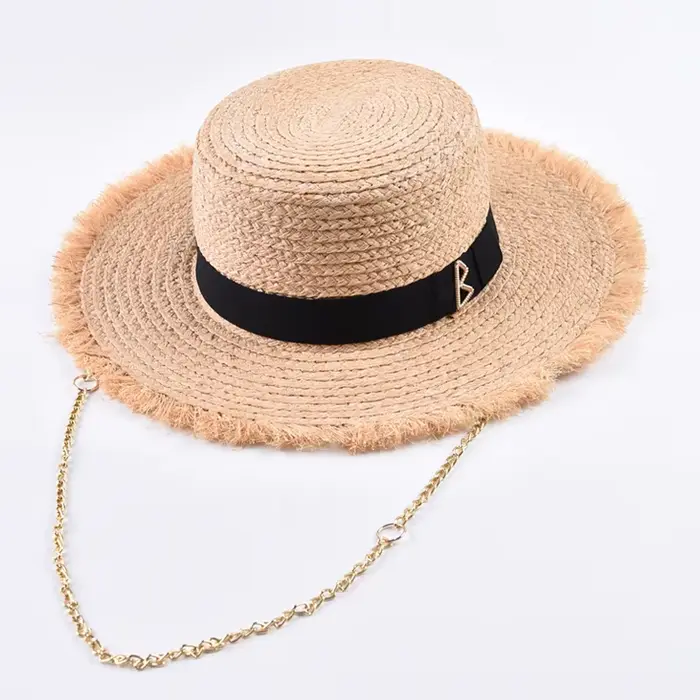 Chapeaux de paille en raphia naturel pour femmes