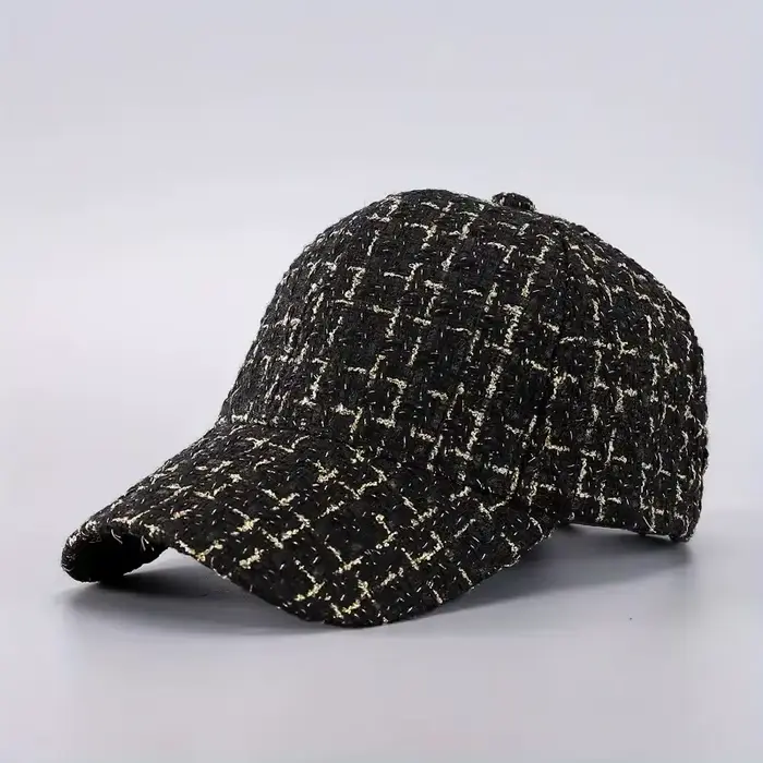 Casquette de baseball pied-de-poule pour femme