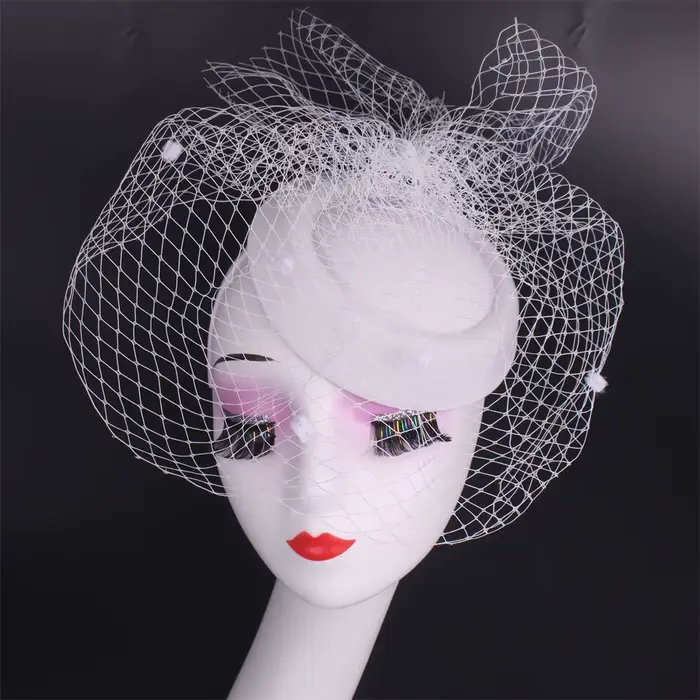 Chapeau haut de forme en voile noir pour femme, Fascinateur rétro, accessoires pour cheveux de maria