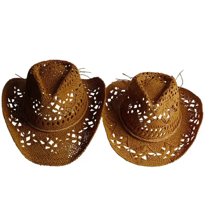 Chapeau de soleil vintage kaki en paille style bohème pour femme et homme