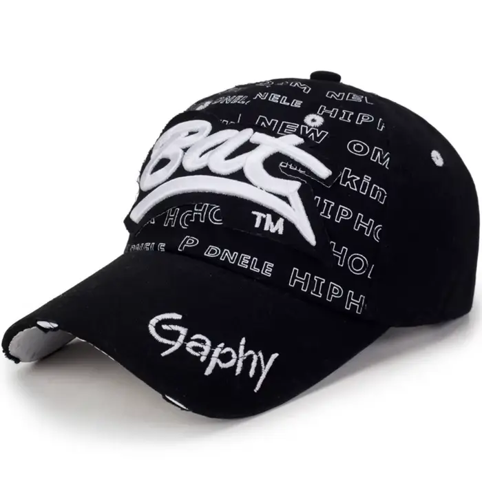 Casquettes polyvalentes à broderie BAT effet déchiré, style Hip-hop, réglables, à visière, décontrac