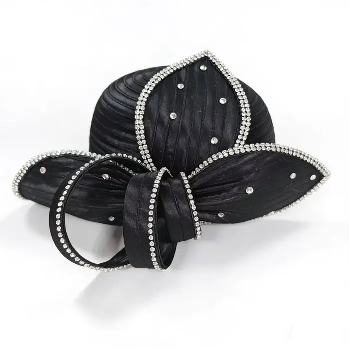 Chapeau élégant pour femmes et jeunes filles, orné de strass, fascinateur haut de gamme pour banquet