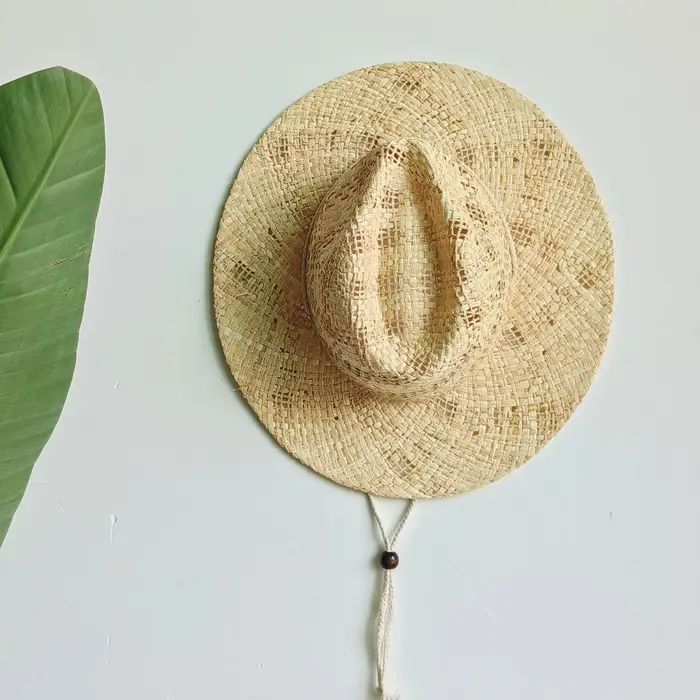 Chapeau de paille Nature française pour femmes, fedora, élégant, chapeau de soleil pour dames, plage