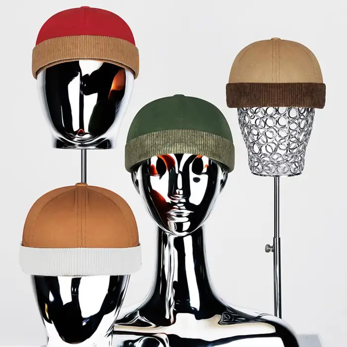 Chapeau unisexe en velours côtelé sans bords, hip hop, streetwear, chapeau dôme réglable pour hommes et femmes, casquette docker rétro multi-saisons