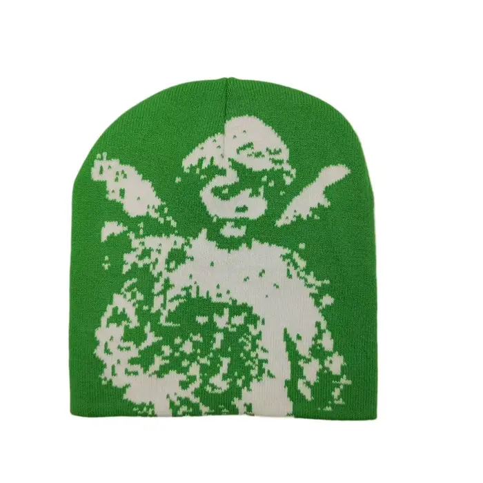 Bonnet en tricot Jacquard ange à la mode, chapeau d'hiver chaud pour hommes et femmes, casquette de 