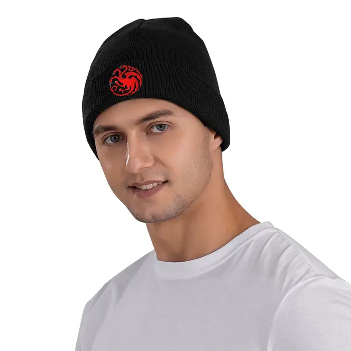 Unisexe adulte rouge Dragon House Targaryen Bonnet chapeaux Vintage tricoté chapeau automne hiver extérieur casquettes
