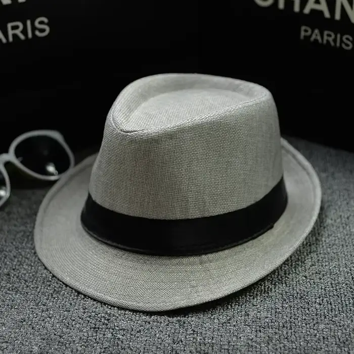Chapeau Fedora d'été pour hommes, à la mode, élégant, Vintage, noir, femmes, blanc, rouge, bord, hau