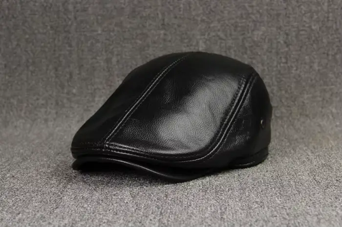 Chapeau en cuir véritable pour hommes | Chapeau en cuir de vachette pour adultes, capuchon de Protec