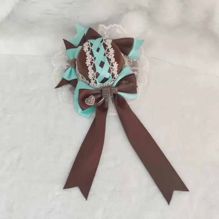 Chapeau plat glamour couleur chocolat menthe Lolita, petit chapeau, accessoire pour cheveux, couvre-