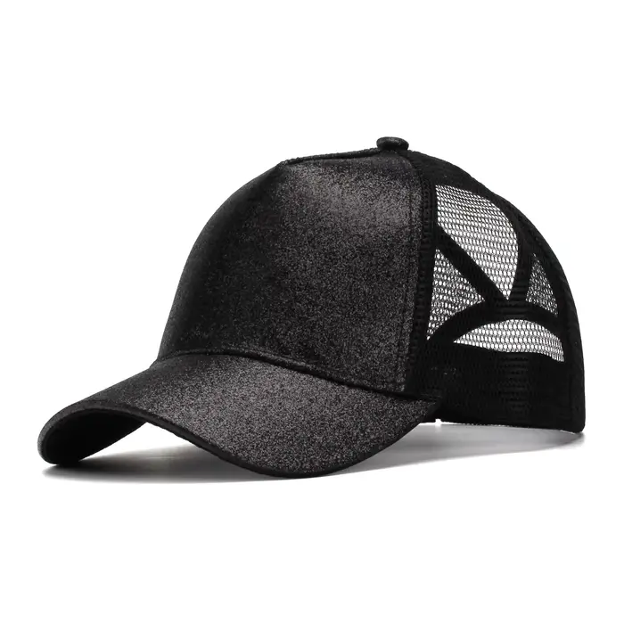 Casquette de baseball pour femme avec ouverture arrière et visière, rose vif, tendance, pour queue d