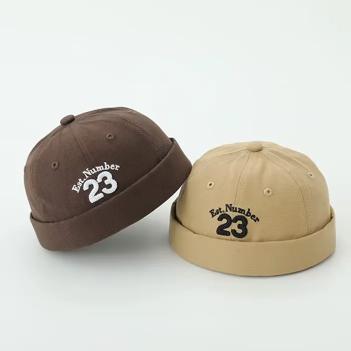 Lettre brodée bébé Docker casquette mode rétro enfants chapeau sans bords 1-3 ans garçons filles dôme Melon casquettes
