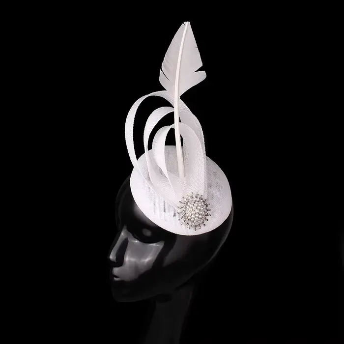 Chapeau Fascinateur Imitation Sinamay Champagne Épingles à Cheveux Accessoire Luxe Femme Occasions Spéciales Partie Mariage Cocktail