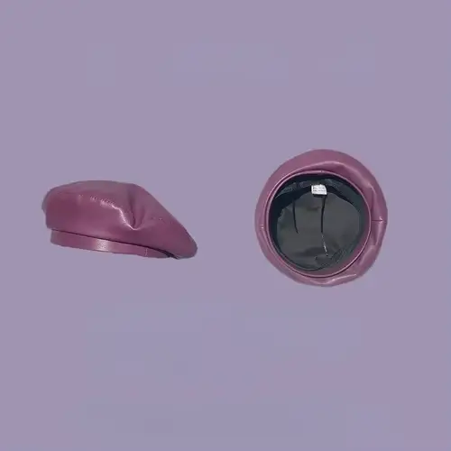 INS-Bérets français à fleurs en cuir PU pour femmes, casquettes rétro monochromes, bonnets d'artiste