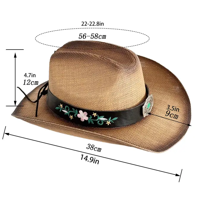 Chapeau de Cowgirl Vintage pour hommes et femmes