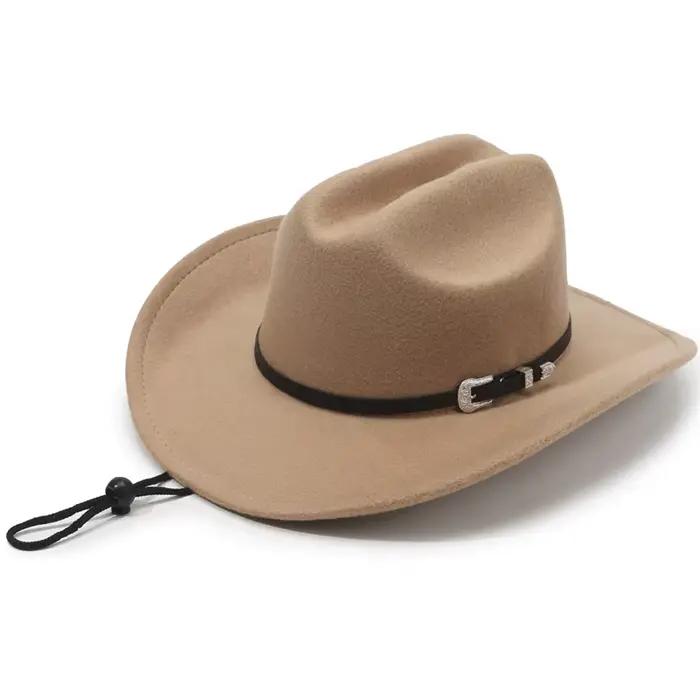Chapeau de cowboy en cuir et feutre élégant